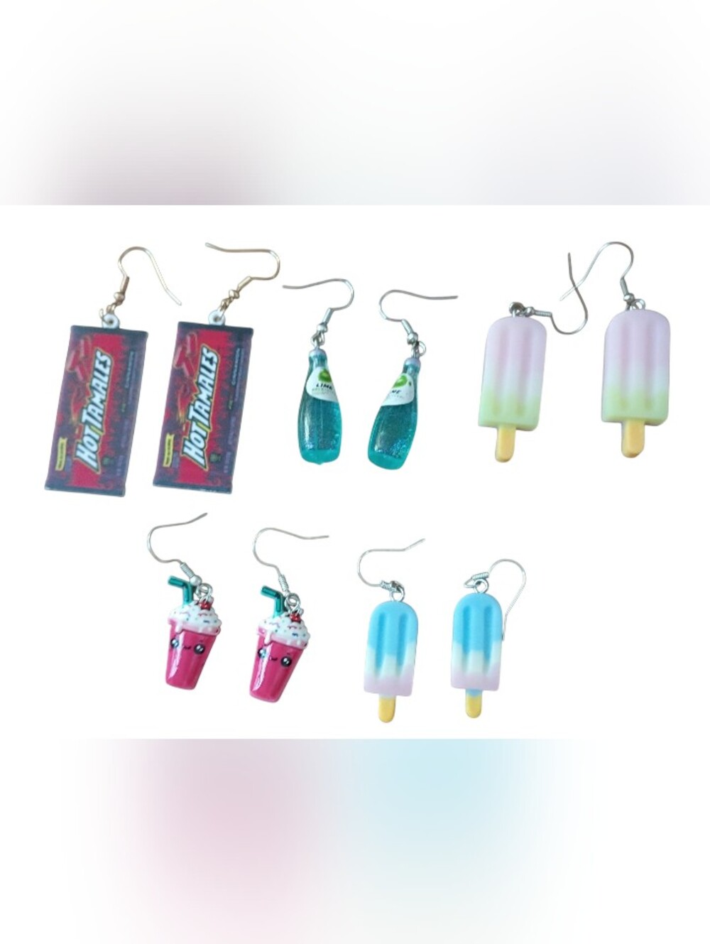 Novelty Earrings Bundle Kawaii Popsicle Drink Dangle Earrings Y2K Lot